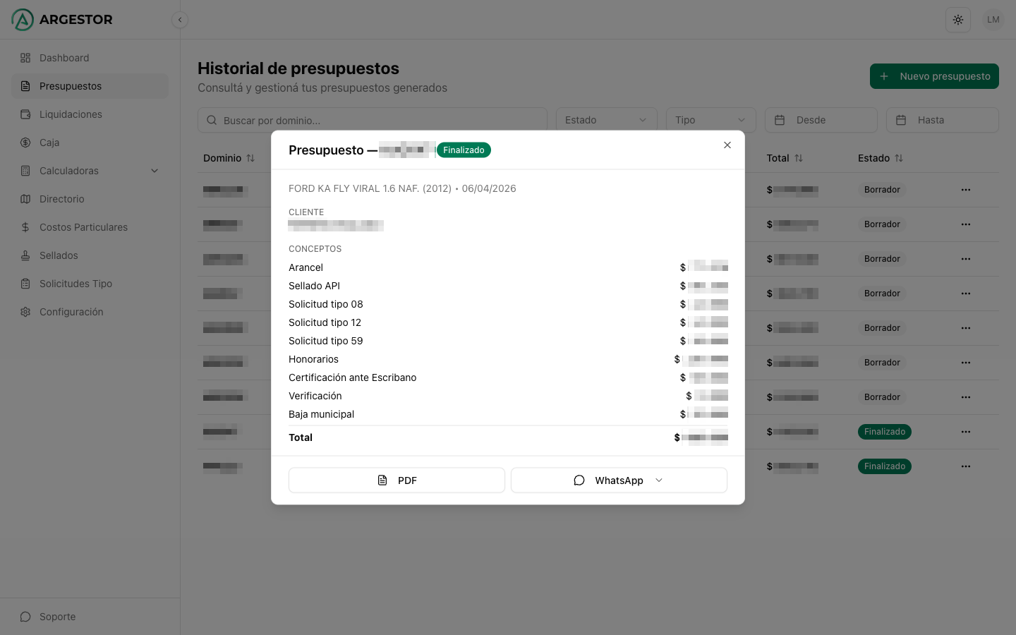 Presupuesto listo para descargar como PDF